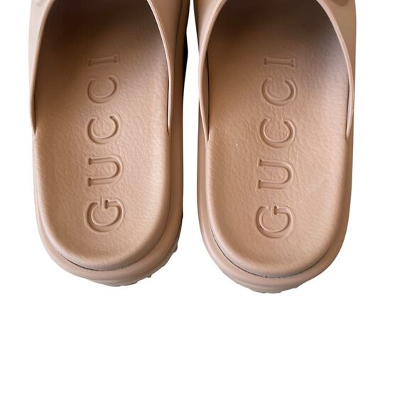 GUCCI Womens GG Rubber Platform Slide Sandals Camel 692845 EU 37, US 7 $650 NEW - Picture 10 of 16